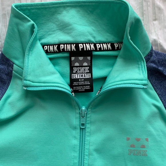 VS PINK HALF ZIP (aqua) - Picture 2 of 4